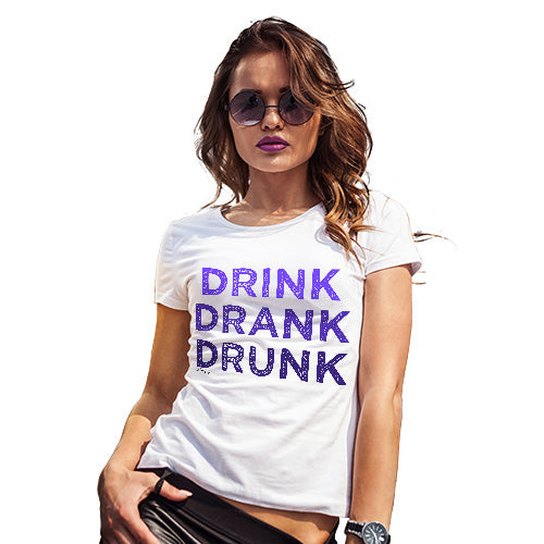 Funny Gifts For Women Drink Drank Drunk Women's T-Shirt Small White