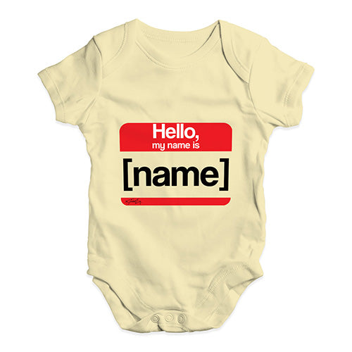 Personalised My Name Is Baby Unisex Baby Grow Bodysuit