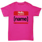 Novelty Tees For Girls Personalised My Name Is Girl's T-Shirt Age 5-6 Pink