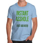 Funny T Shirts For Men Instant Asshole Add Beer Men's T-Shirt Large Sky Blue