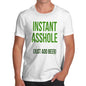 Funny T-Shirts For Guys Instant Asshole Add Beer Men's T-Shirt Small White