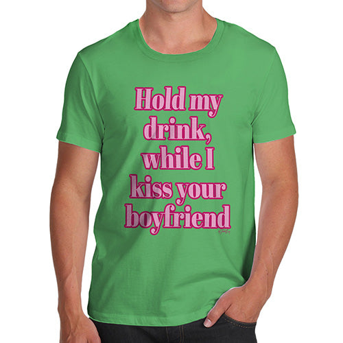 Novelty T Shirt Christmas Hold My Drink Boyfriend Men's T-Shirt Small Green