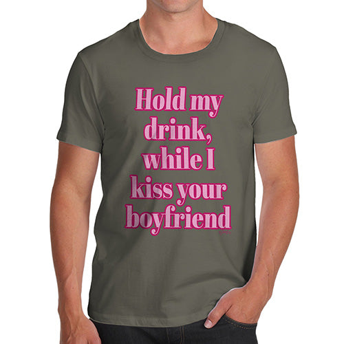 T-Shirt Funny Geek Nerd Hilarious Joke Hold My Drink Boyfriend Men's T-Shirt Medium Khaki