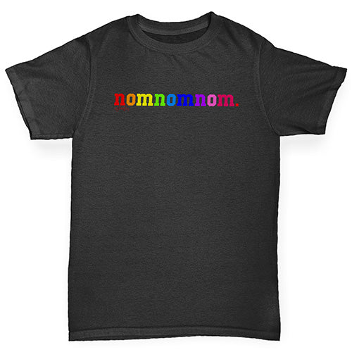 Boys funny tee shirts Rainbow Nomnomnom Boy's T-Shirt Age 7-8 Black