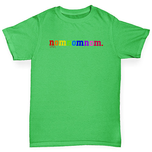 Kids Funny Tshirts Rainbow Nomnomnom Boy's T-Shirt Age 12-14 Green