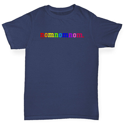 Boys funny tee shirts Rainbow Nomnomnom Boy's T-Shirt Age 5-6 Navy