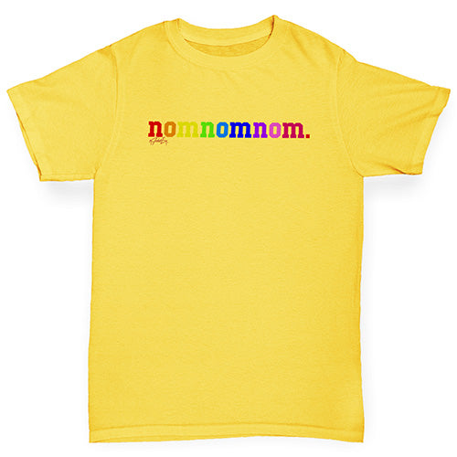 funny t shirts for boys Rainbow Nomnomnom Boy's T-Shirt Age 7-8 Yellow