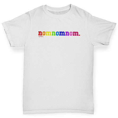 funny t shirts for girls Rainbow Nomnomnom Girl's T-Shirt Age 9-11 White