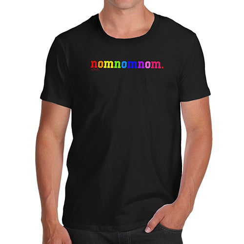 Funny T-Shirts For Men Sarcasm Rainbow Nomnomnom Men's T-Shirt Medium Black