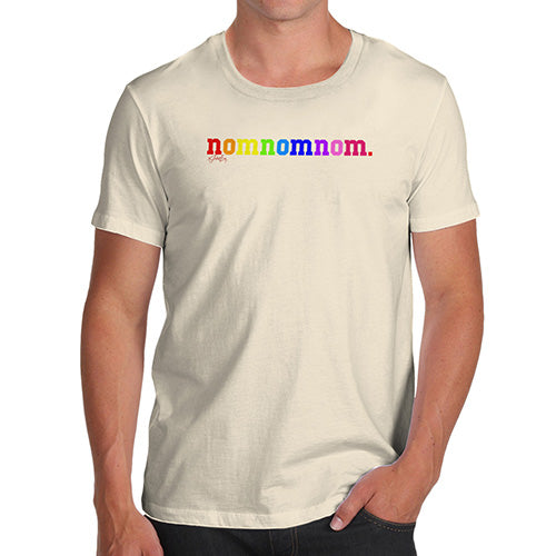 Funny T-Shirts For Men Rainbow Nomnomnom Men's T-Shirt Large Natural