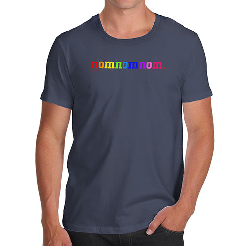 Funny Tee Shirts For Men Rainbow Nomnomnom Men's T-Shirt X-Large Navy