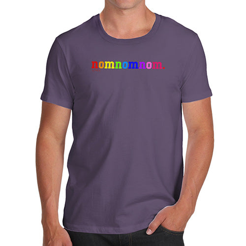 Novelty T Shirt Christmas Rainbow Nomnomnom Men's T-Shirt Medium Plum