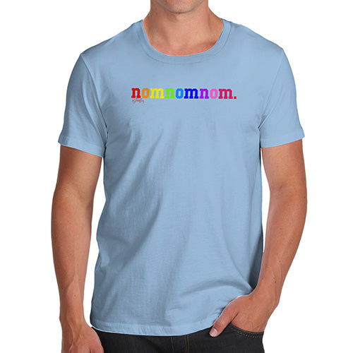 Funny Gifts For Men Rainbow Nomnomnom Men's T-Shirt Medium Sky Blue