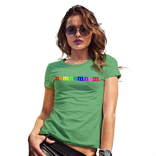 Funny T Shirts For Women Rainbow Nomnomnom Women's T-Shirt Medium Green