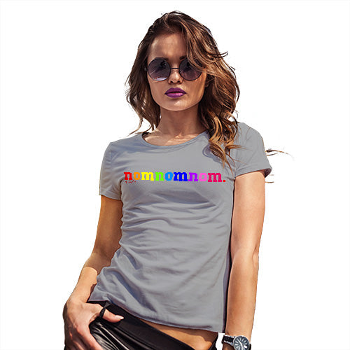 Funny Tee Shirts For Women Rainbow Nomnomnom Women's T-Shirt X-Large Light Grey