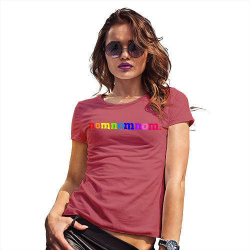 Novelty Tshirts Women Rainbow Nomnomnom Women's T-Shirt Small Red