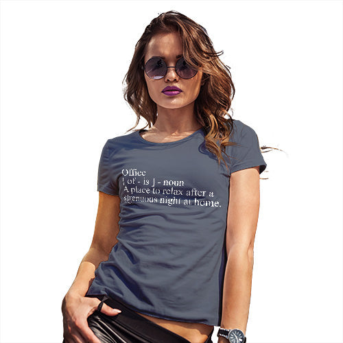 Novelty T Shirt Office Noun Definition Women's T-Shirt X-Large Navy