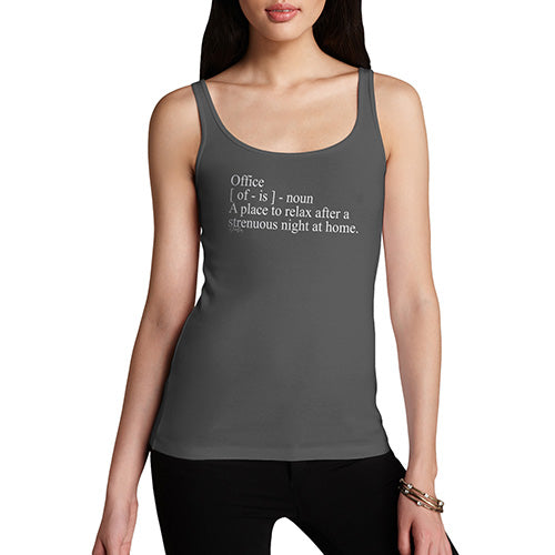 Adult Humor Novelty Graphic Sarcasm Funny Tank Top Office Noun Definition Women's Tank Top X-Large Dark Grey