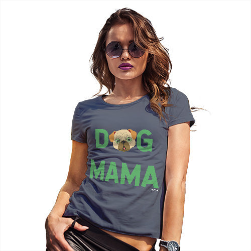 Funny T Shirts Dog Mama Women's T-Shirt X-Large Navy