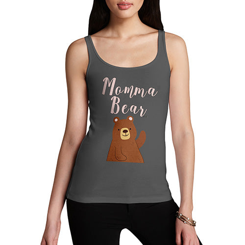 Funny Tank Top For Mom Momma Bear Women's Tank Top Small Dark Grey