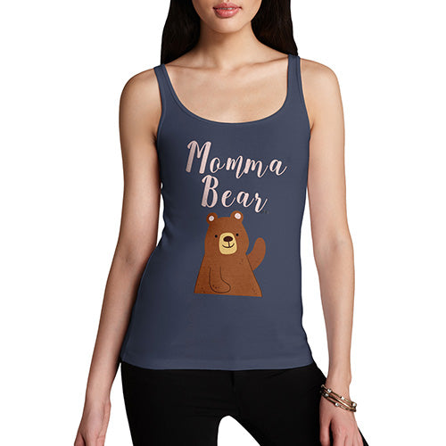 Funny Gifts For Women Momma Bear Women's Tank Top Large Navy