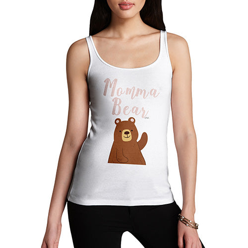 Novelty Tank Top Momma Bear Women's Tank Top Small White