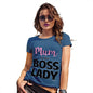 Funny Tee Shirts For Women Mum Is The Boss Lady Women's T-Shirt Large Royal Blue