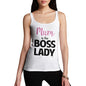 Funny Tank Top Mum Is The Boss Lady Women's Tank Top Medium White