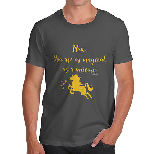Funny Tee Shirts For Men Magical Unicorn Mum Men's T-Shirt Medium Dark Grey