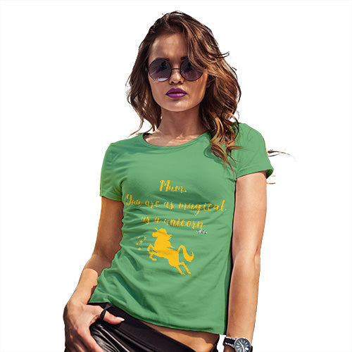 Funny Gifts For Women Magical Unicorn Mum Women's T-Shirt X-Large Green