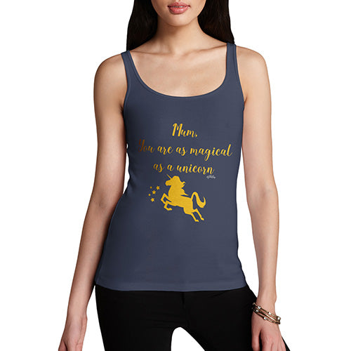 Funny Tank Tops For Women Magical Unicorn Mum Women's Tank Top Small Navy