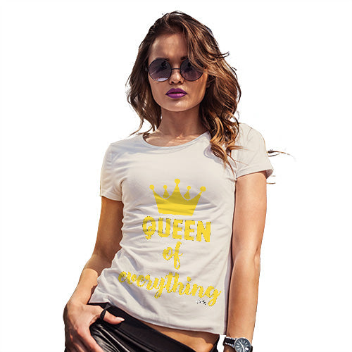 Funny Sarcasm T Shirt Queen Of Everything Crown Women's T-Shirt Small Natural