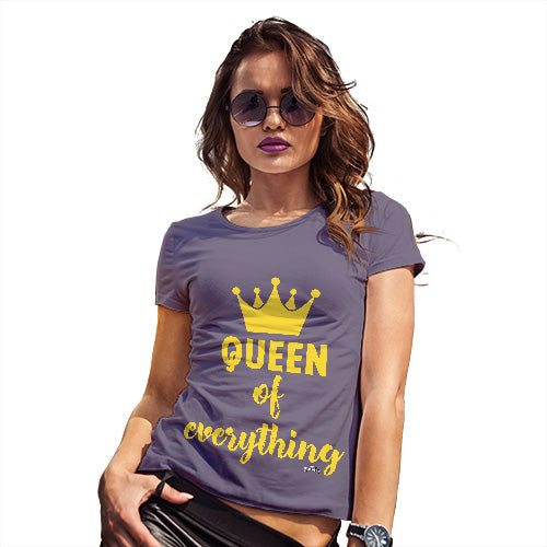 Funny Tee Shirts For Women Queen Of Everything Crown Women's T-Shirt Small Plum