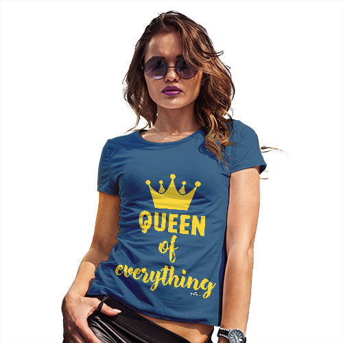 Funny T Shirts For Mum Queen Of Everything Crown Women's T-Shirt Medium Royal Blue