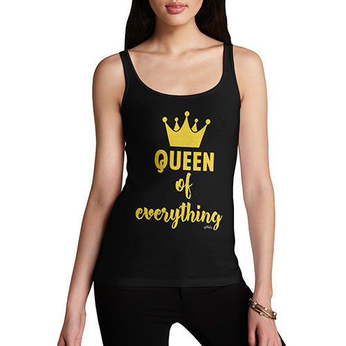 Funny Tank Top For Women Queen Of Everything Crown Women's Tank Top Small Black