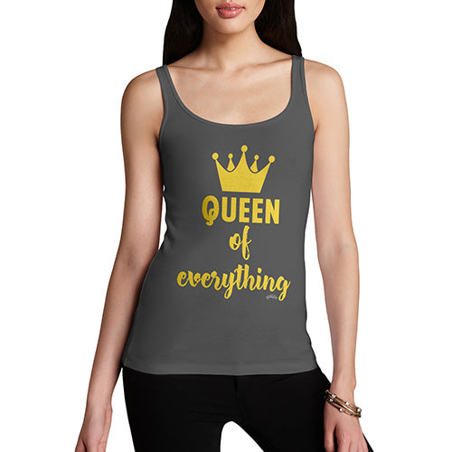 Funny Tank Top For Mom Queen Of Everything Crown Women's Tank Top Large Dark Grey