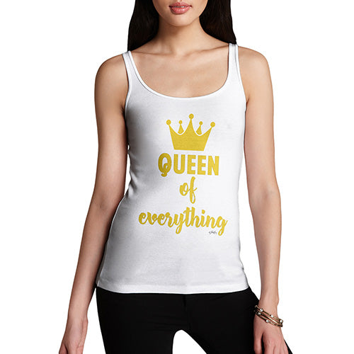 Funny Tank Top For Mom Queen Of Everything Crown Women's Tank Top Small White