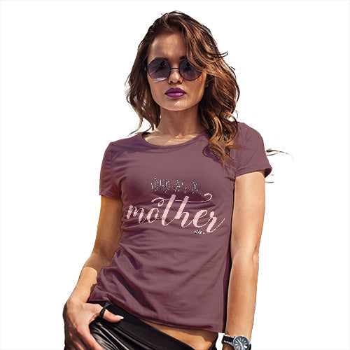 Funny T-Shirts For Women Tired As A Mother Women's T-Shirt Small Burgundy