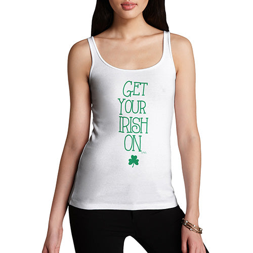 Novelty Tank Top Christmas Get Your Irish On Women's Tank Top Large White