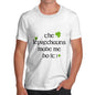 Funny Shirts For Men The Leprechaun Made Me Do It Men's T-Shirt Medium White