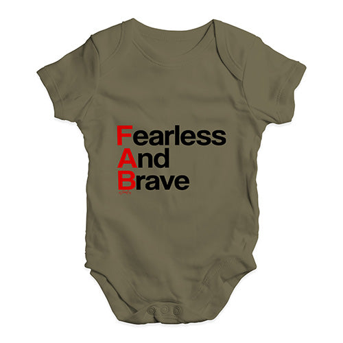 FAB Fearless And Brave Baby Unisex Baby Grow Bodysuit