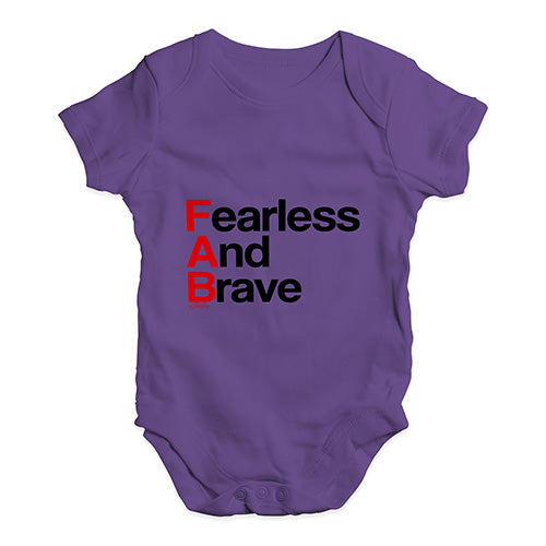 FAB Fearless And Brave Baby Unisex Baby Grow Bodysuit