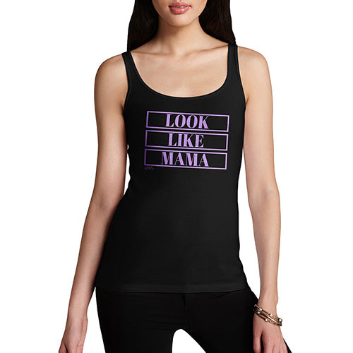 Novelty Tank Top Christmas Look Like Mama Women's Tank Top Medium Black