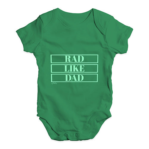 Rad Like Dad Green Baby Unisex Baby Grow Bodysuit