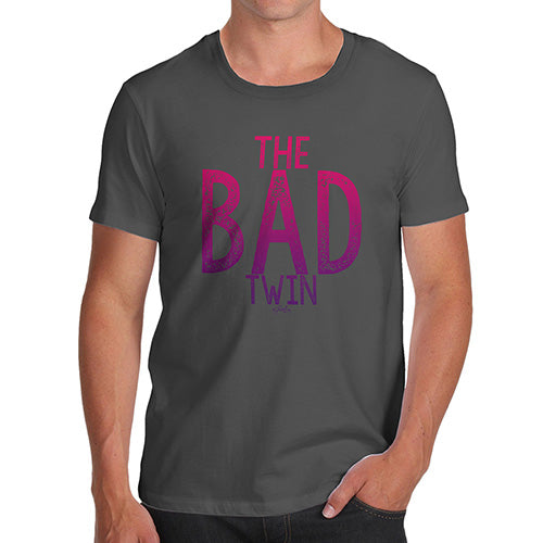 Mens T-Shirt Funny Geek Nerd Hilarious Joke The Bad Twin Men's T-Shirt Medium Dark Grey