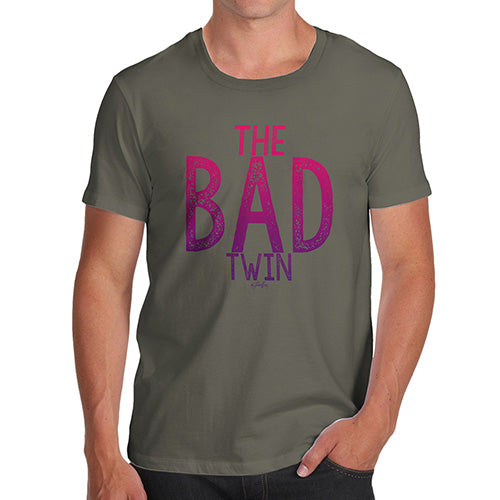 Funny Tee For Men The Bad Twin Men's T-Shirt X-Large Khaki