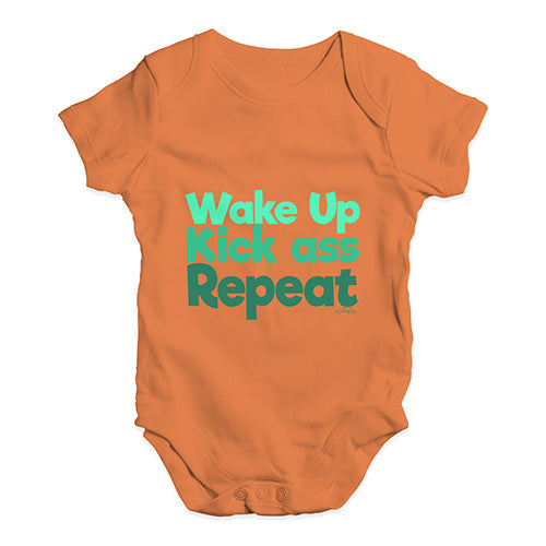 Wake Up, Kick Ass, Repeat Baby Unisex Baby Grow Bodysuit