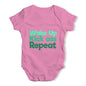 Wake Up, Kick Ass, Repeat Baby Unisex Baby Grow Bodysuit