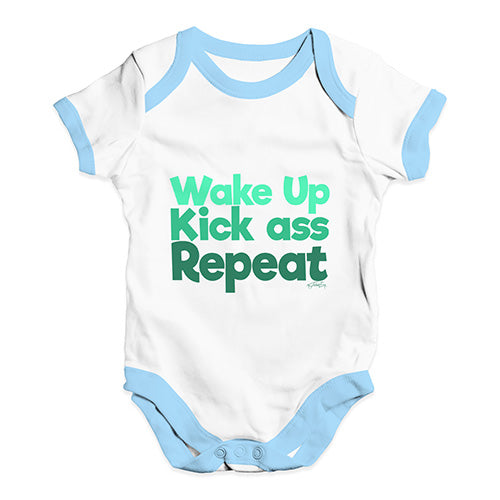 Wake Up, Kick Ass, Repeat Baby Unisex Baby Grow Bodysuit