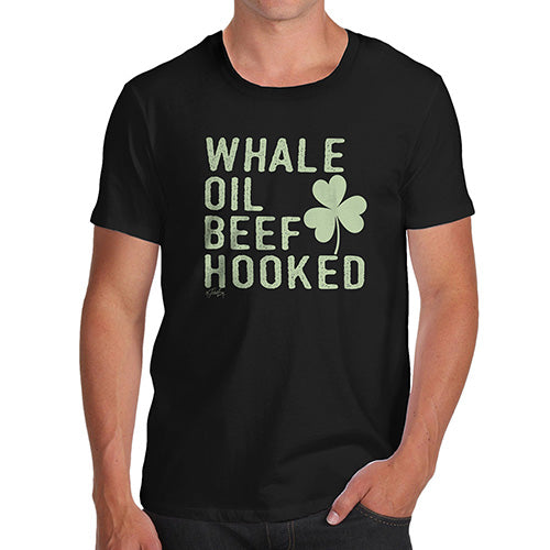 Mens T-Shirt Funny Geek Nerd Hilarious Joke Whale Oil Beef Hooked Men's T-Shirt Large Black